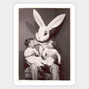 Evil Easter Bunny with twins Sticker